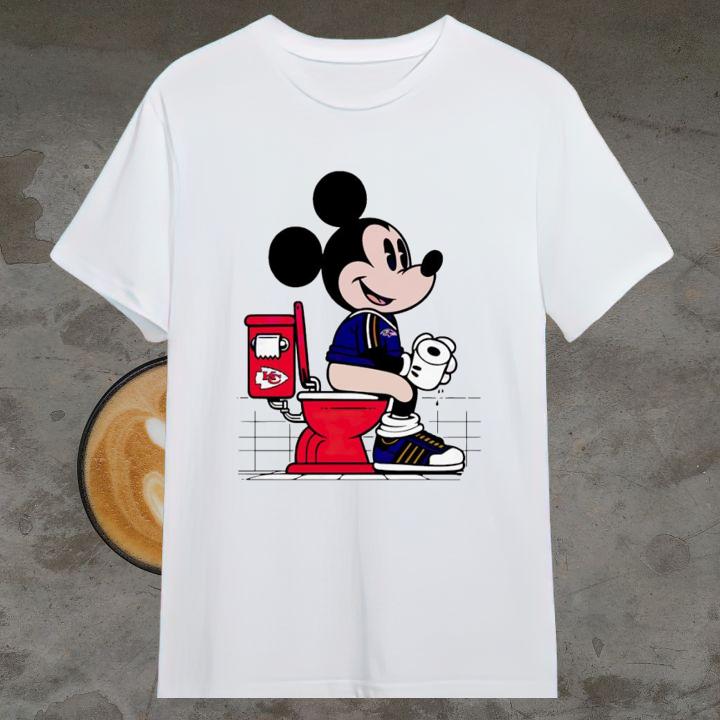 Kansas City Chiefs Baltimore Ravens Mickey Toilet Shirt - Fun & Unique Gift