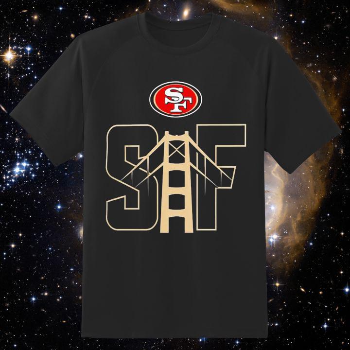 Logo San Francisco 49Ers Football Golden Gate Bridge T-Shirt