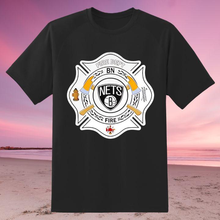 Fire Dept Brooklyn Nets Logo Basketball Firefighter T-Shirt