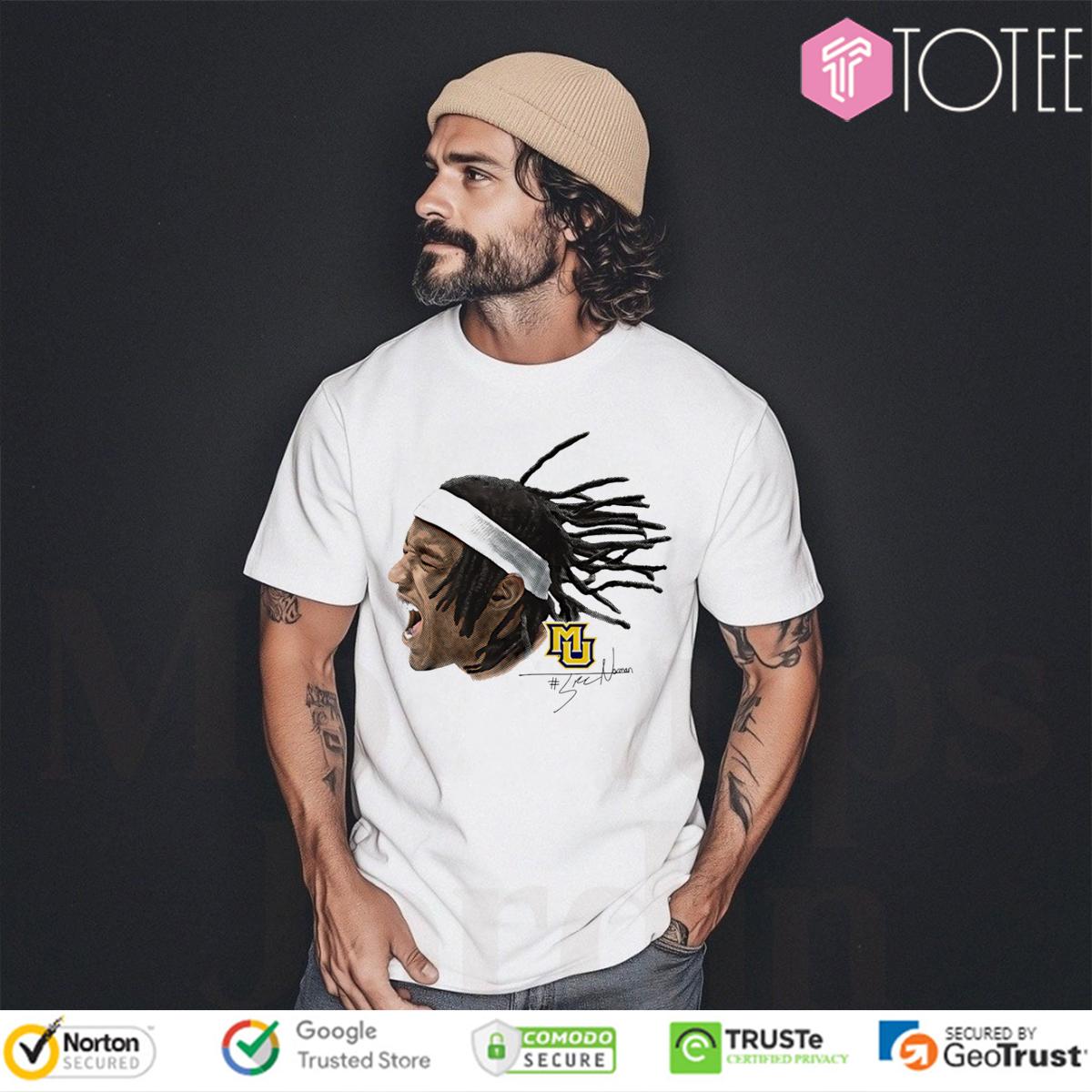 #5 Tre Norman Marquette Golden Eagles Head Signature T-Shirt