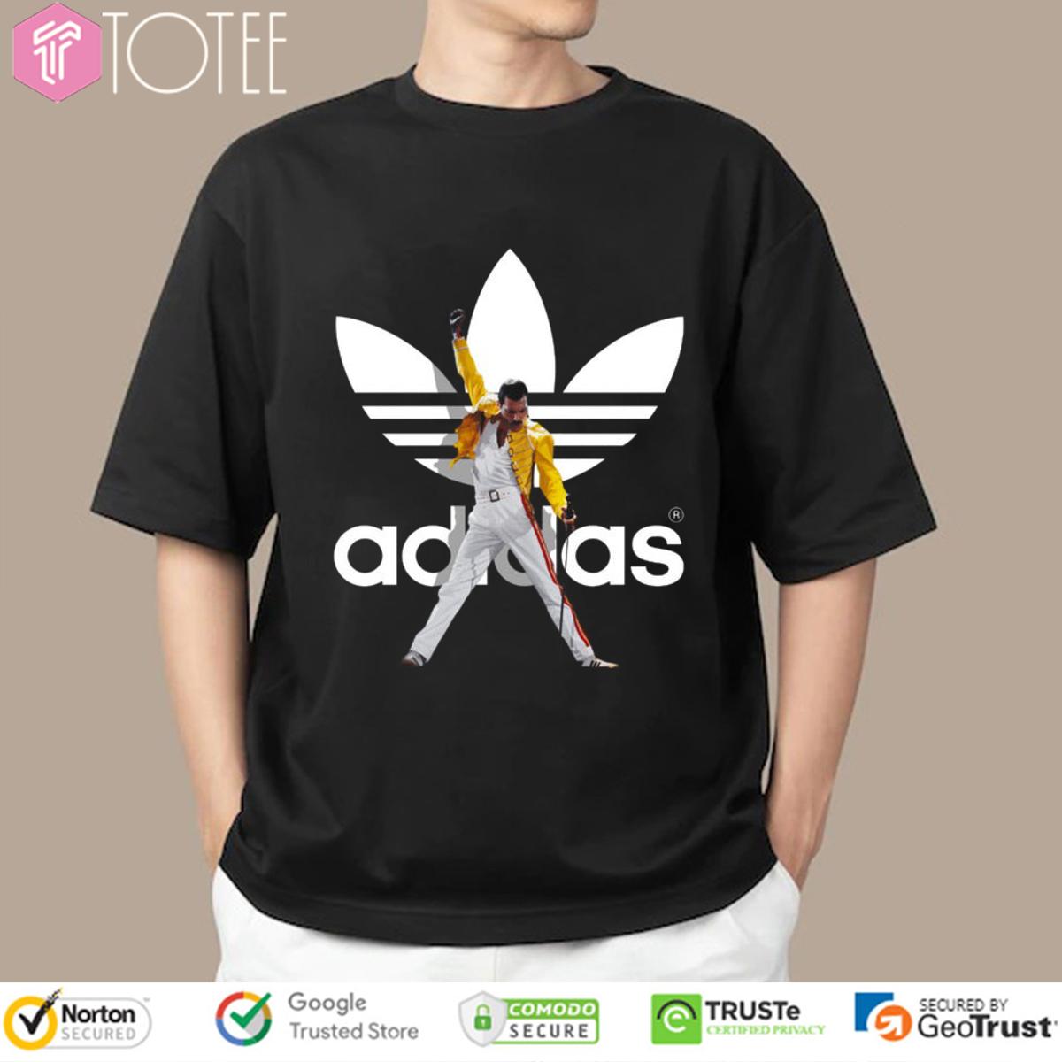Freddie Mercury Parody Adidas Logo T-Shirt