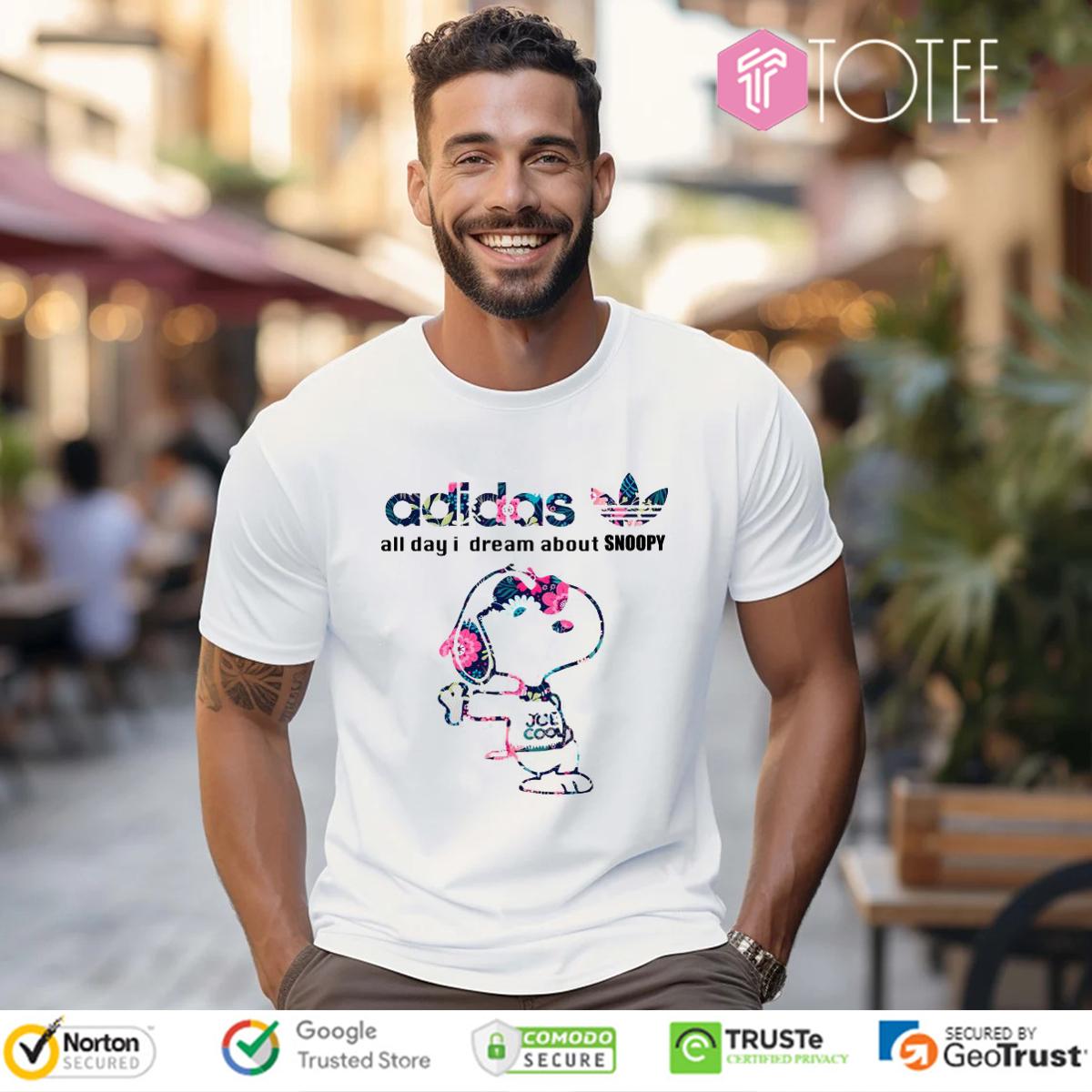 All Day I Dream About Snoopy Parody Adidas Logo T-Shirt
