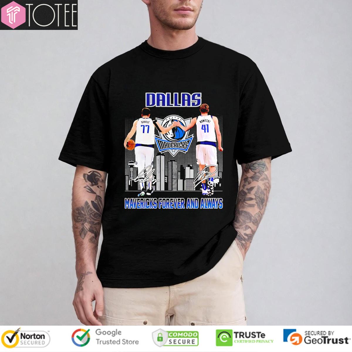 Dallas Mavericks Forever And Always Luka Doncic Dirk Nowitzki t-shirt