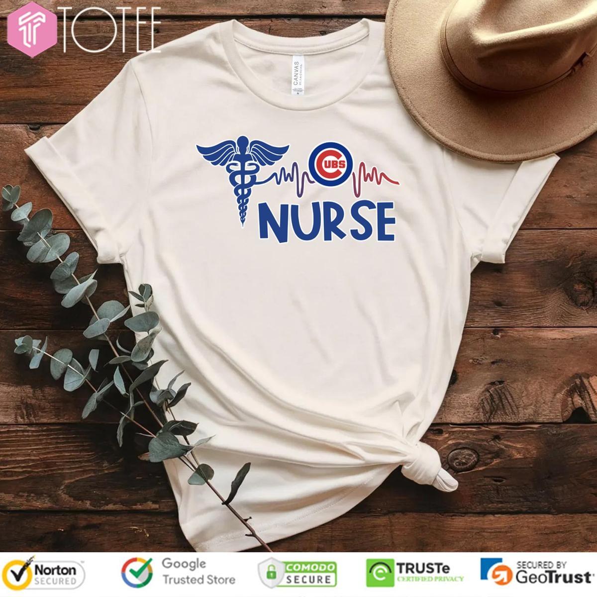 Nurse Heartbeat Chicago Cubs T-shirt