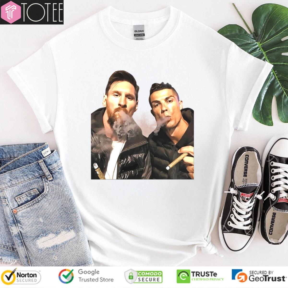 Ronaldo Vs Messi Smoking T-shirt