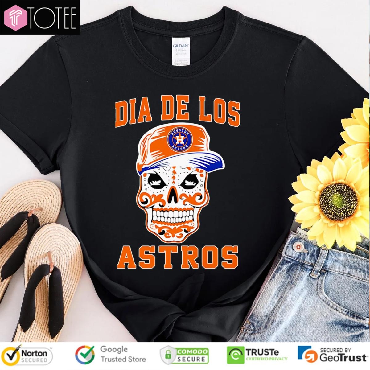Sugar Skull Dia De Los Houston Astros Baseball T-shirt