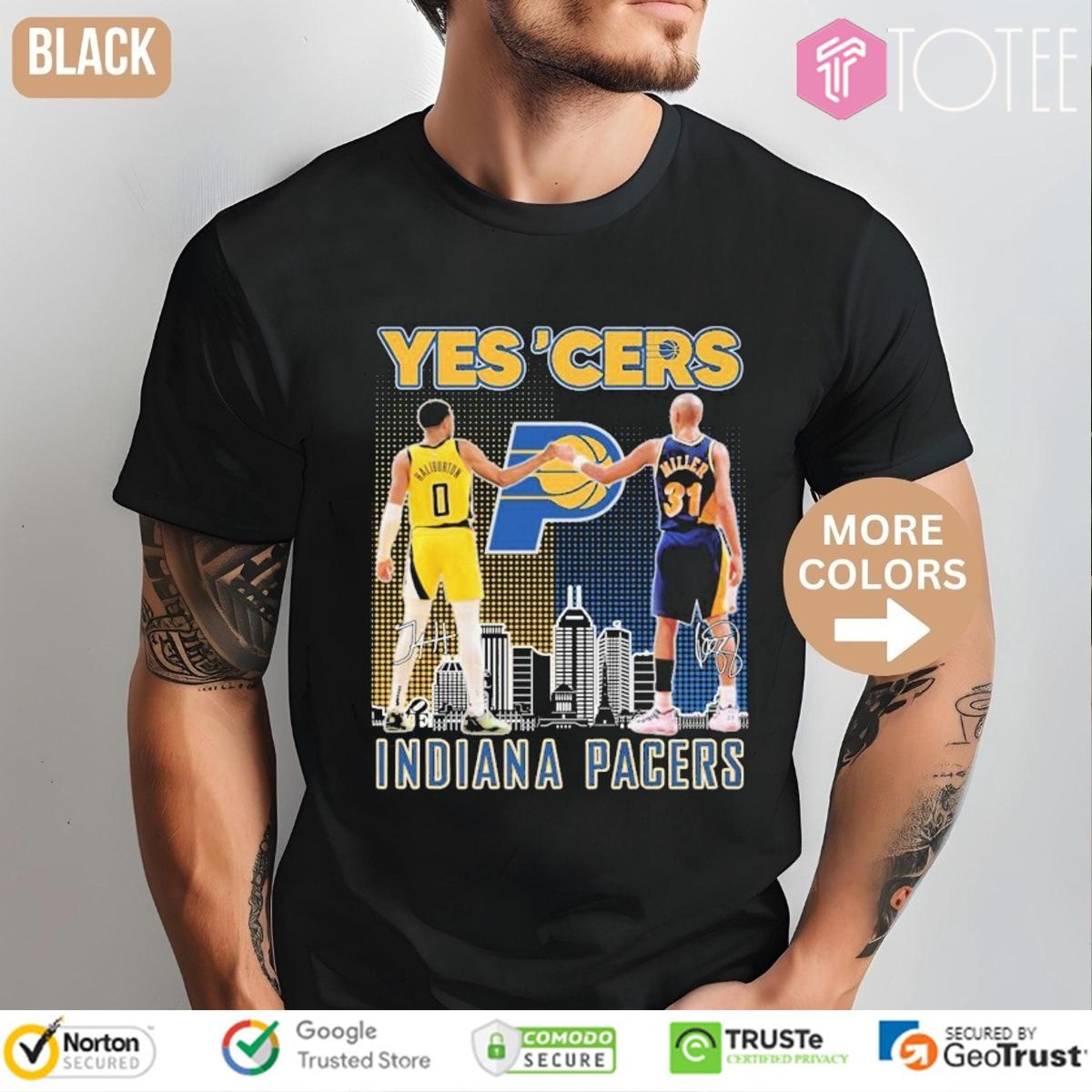 Tyrese Haliburton Choke Sign Reggie Miller Yes Cers Indiana Pacers T-shirt