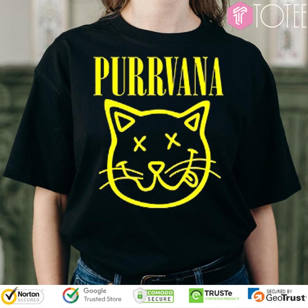Purrvana Parody Cat Purr Nirvana T-shirt
