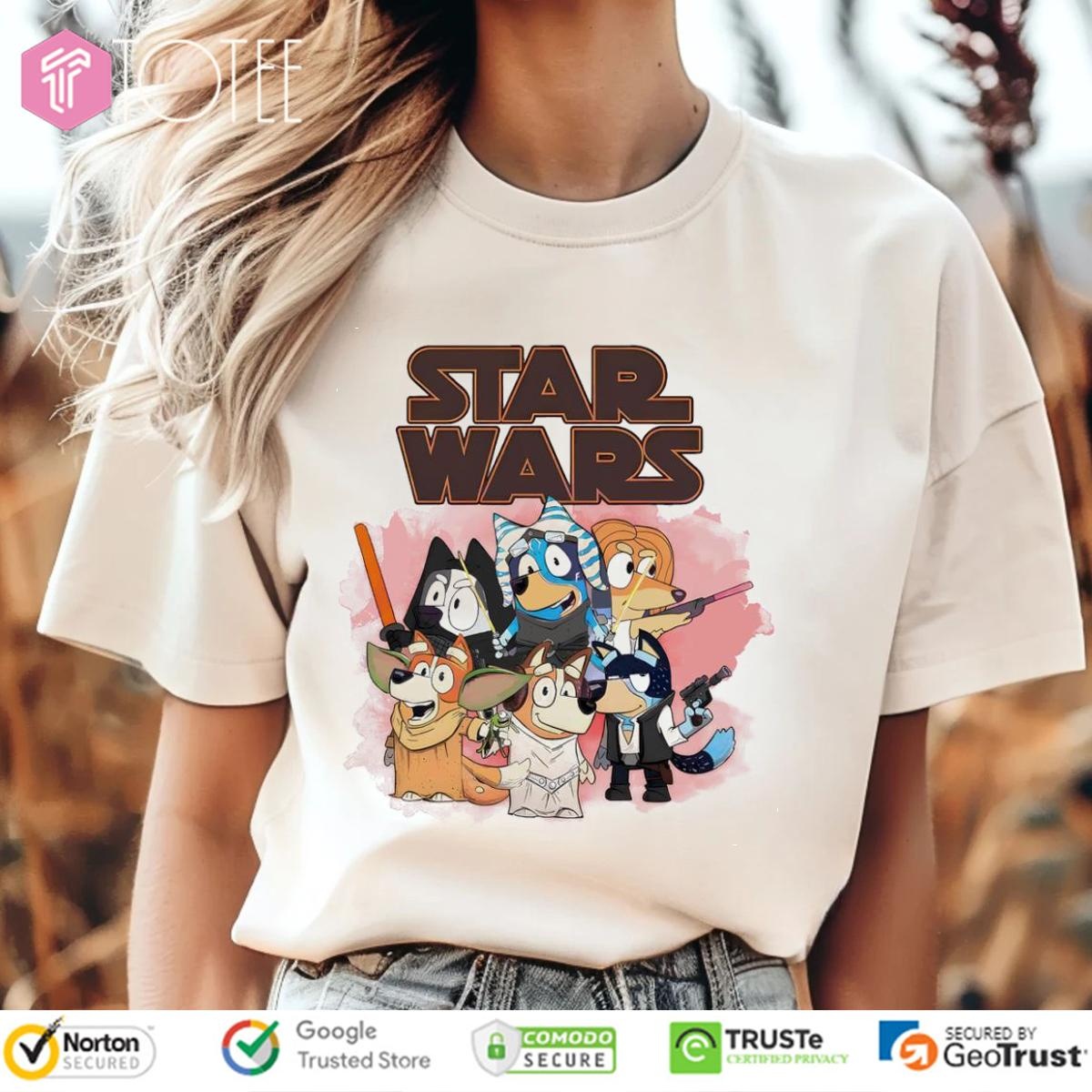 Star Wars Parody Bluey Family T-shirt