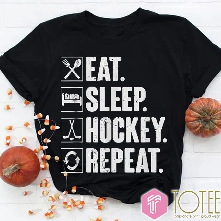 Eat Sleep Hockey Repeat Player Gift T-shirt