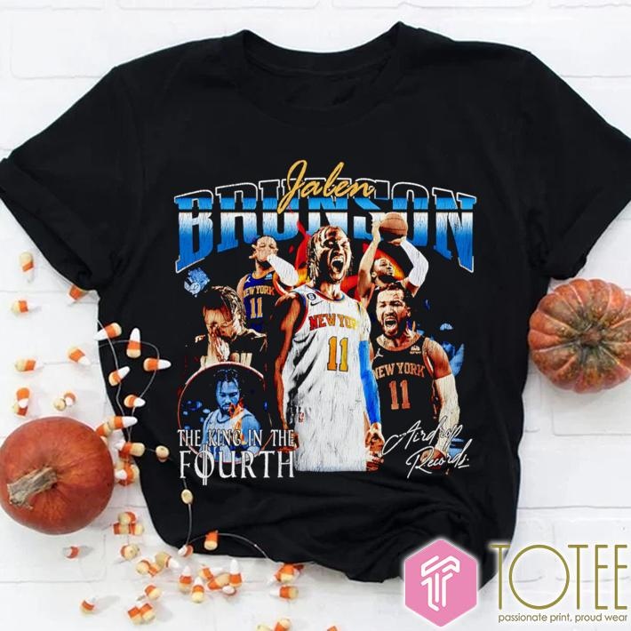 Jalen Brunson The King In The Fourth Knicks Signature Vintage Bootleg T-shirt