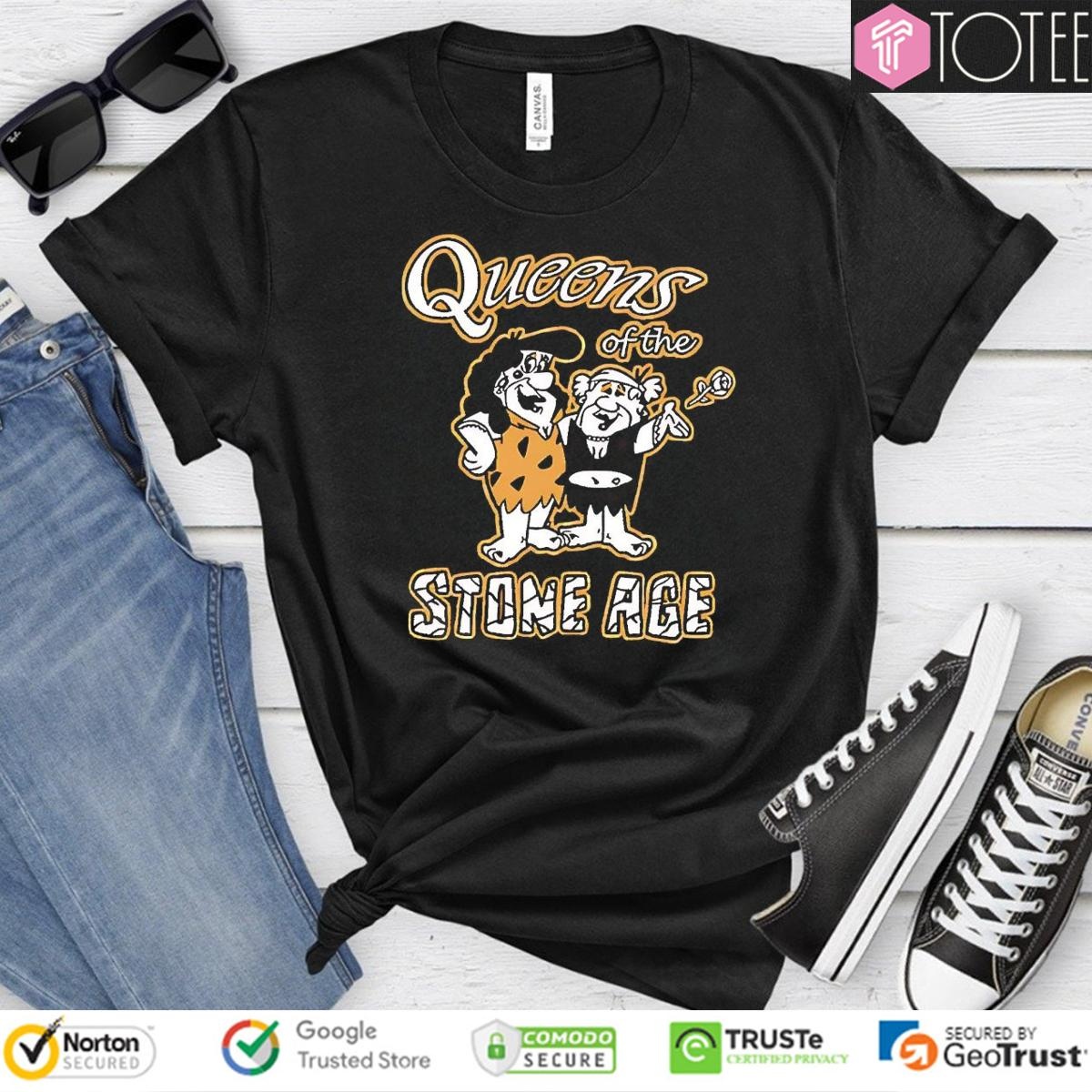 The Flintstones Parody Queens Of The Stone Age Rock Band T-shirt