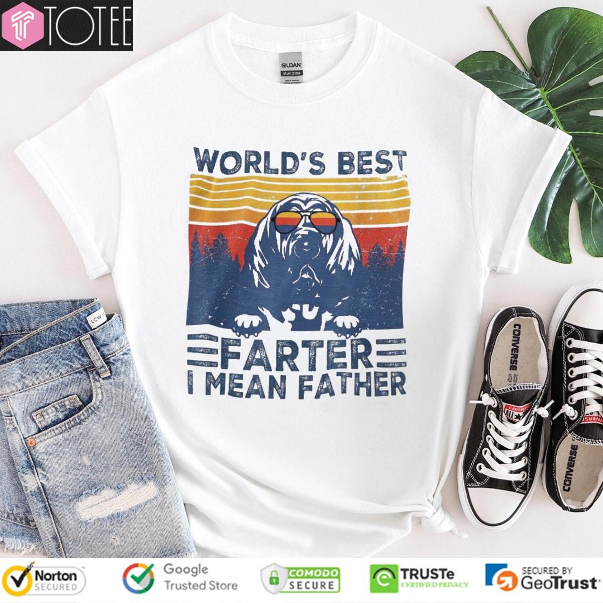 Worlds Best Farter I Mean Father Bloodhound Fathers Day T-shirt