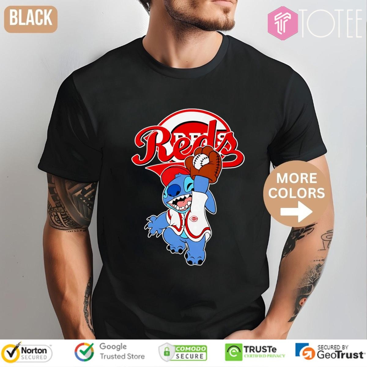 Disney Stitch Cincinnati Reds Baseball T-shirt