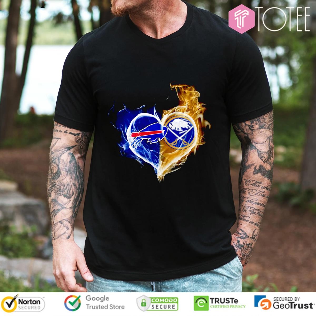 Smoke Heart Buffalo Bills Buffalo Sabres T-shirt