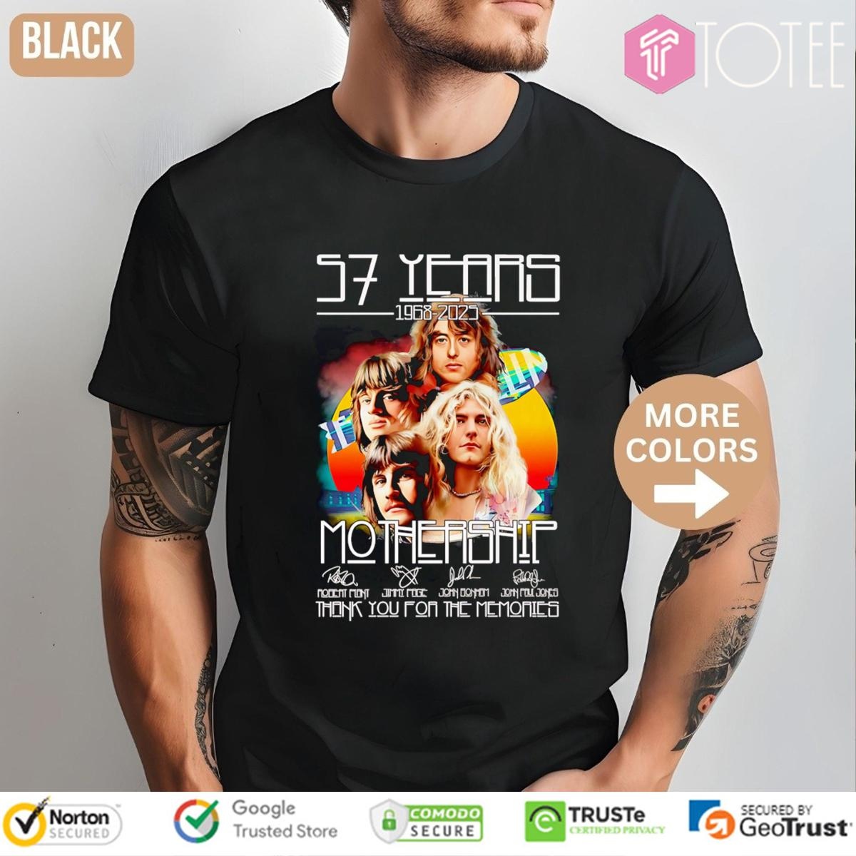 57 Years 1968-2025 Mothership Band Signatures T-shirt