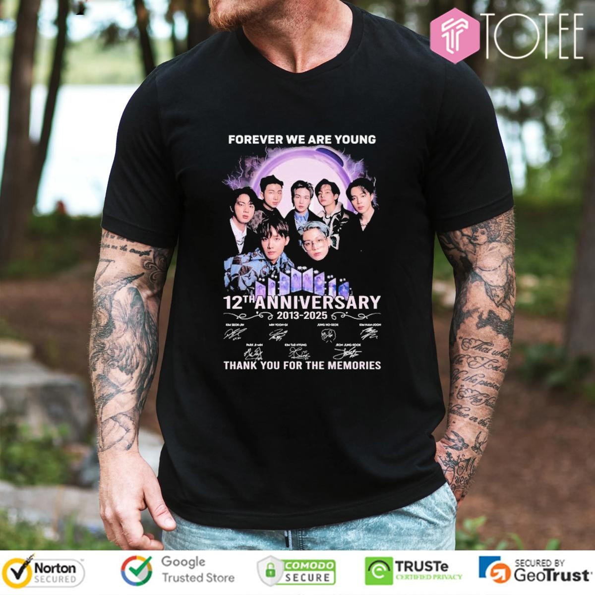 Bts Forever We Are Young 12Th Anniversary 2013-2025 Signatures T-shirt