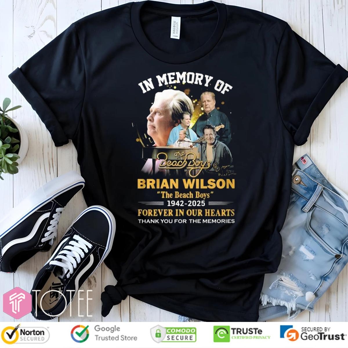 In Memory Of The Beach Boys Brian Wilson 1942-2025 Forever In Our Hearts Shirt T-shirt