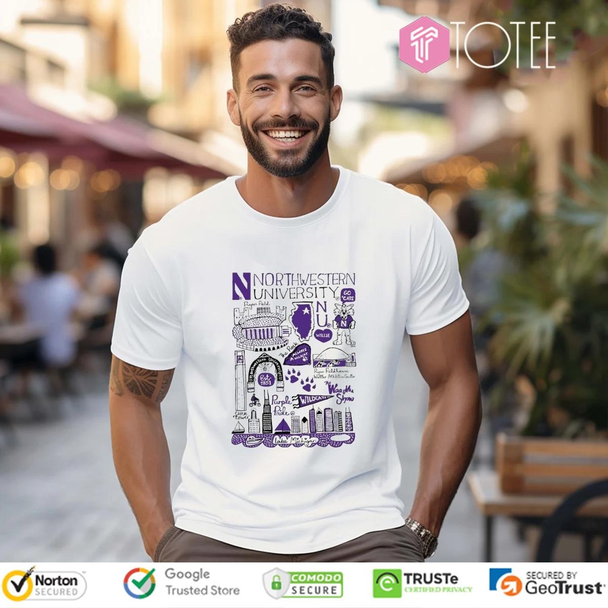 Northwestern University Art Illustration T-shirt
