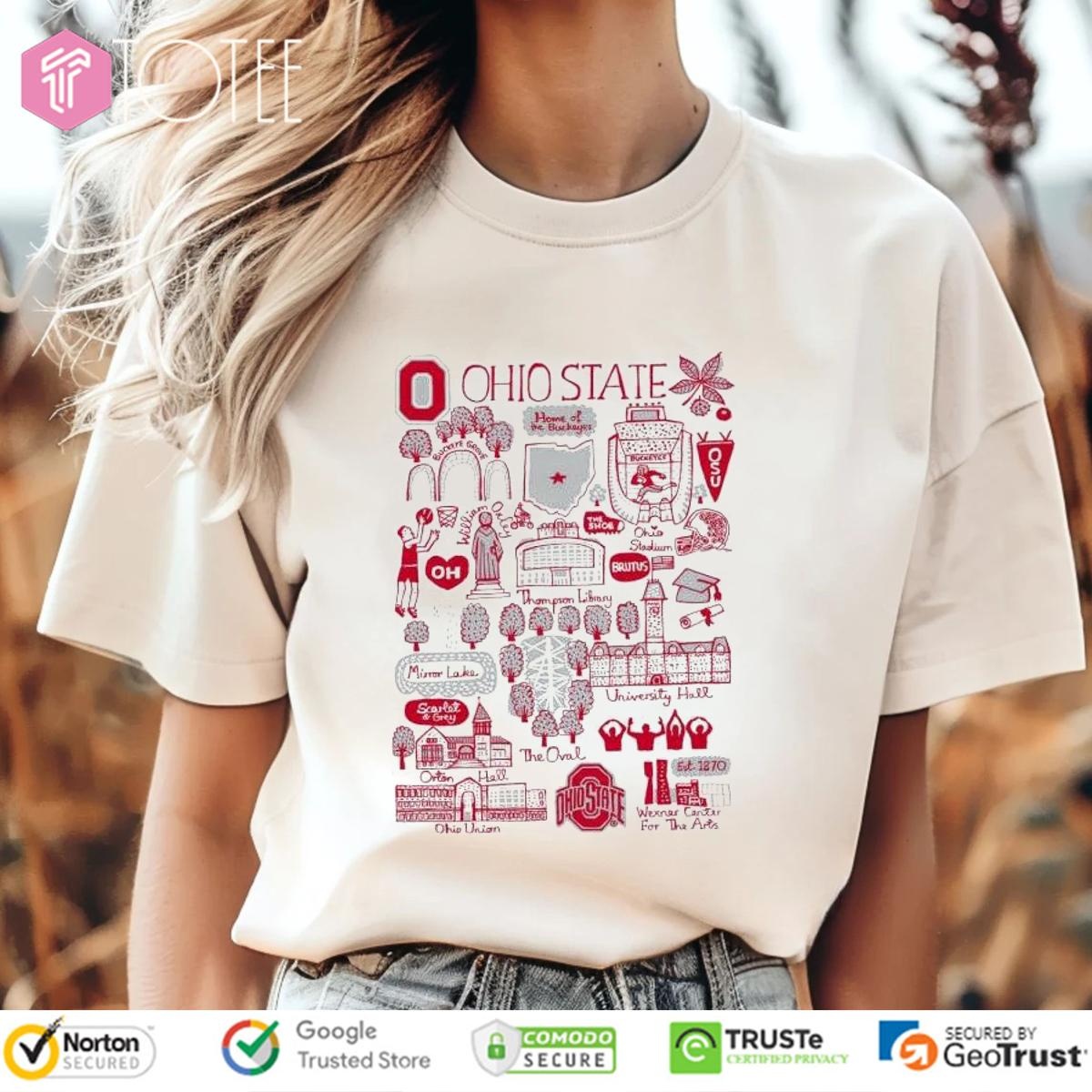 Ohio State University Buckeyes Art Illustration T-shirt