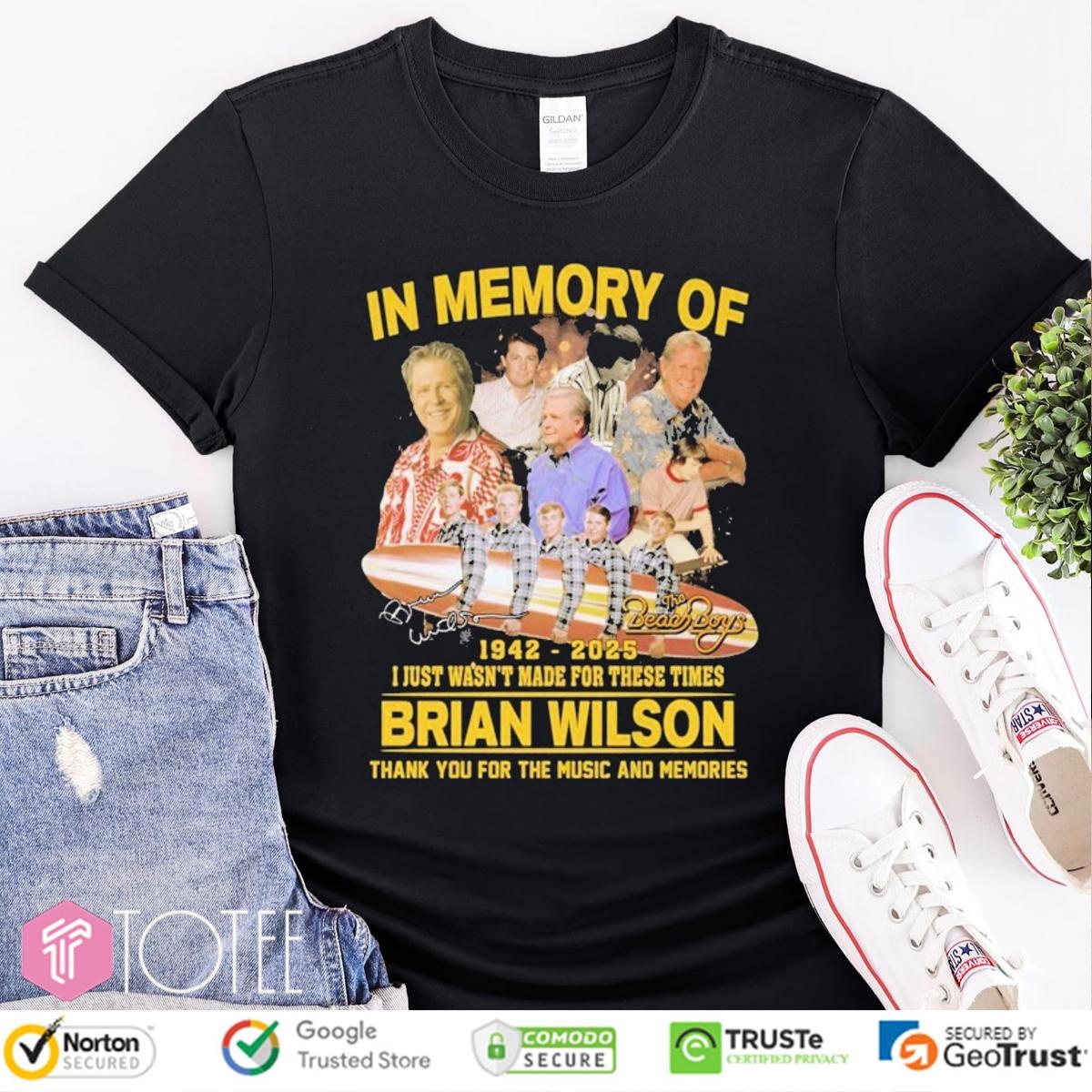 The Beach Boys In Memory Of Brian Wilson 1942 2025 I Just Wasnt For These Times T-shirt