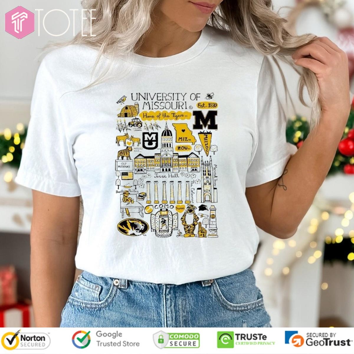 University Of Missouri Tigers Art Illustration T-shirt