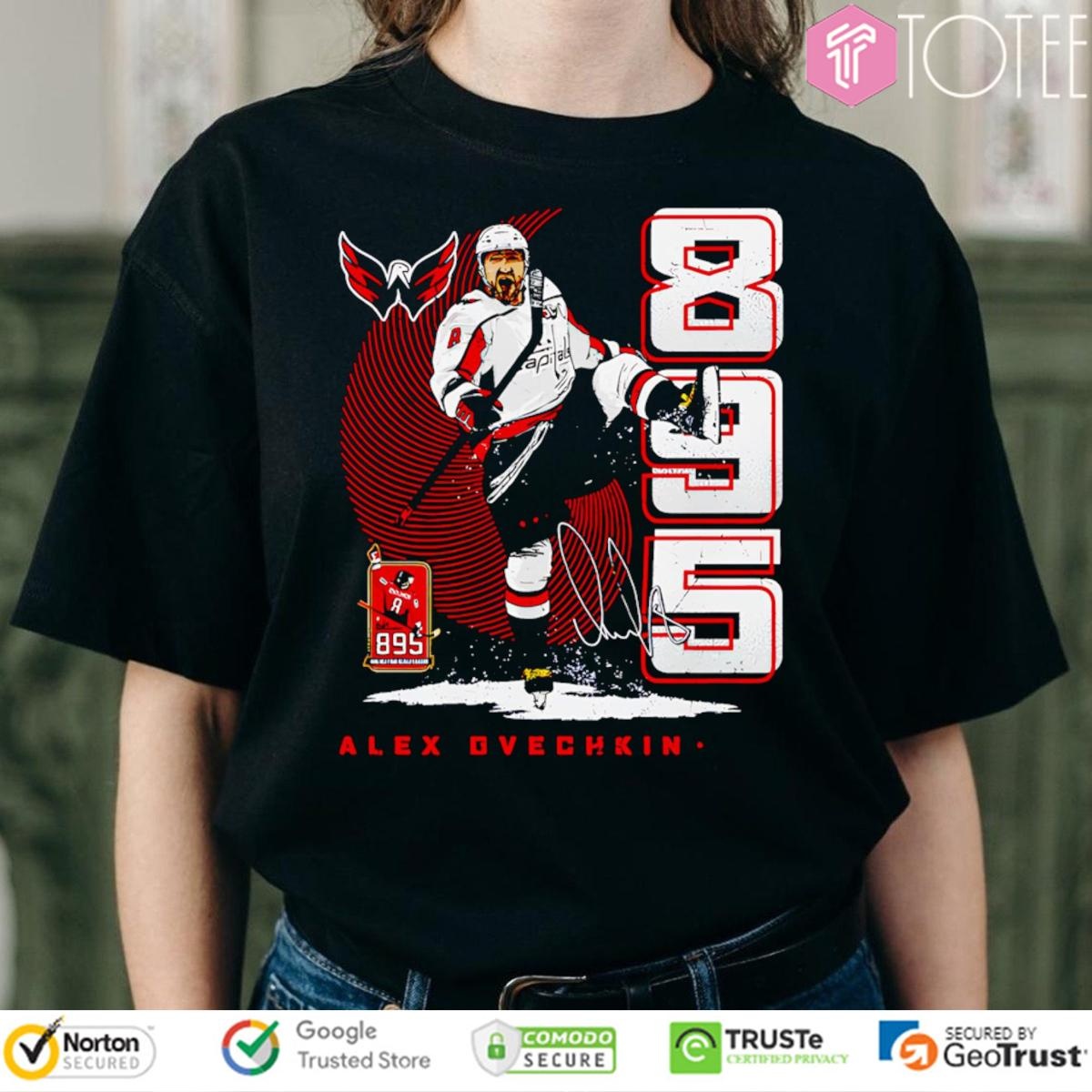 Alex Ovechkin 895 Goals Scorer Washington Capitals Signature T-shirt