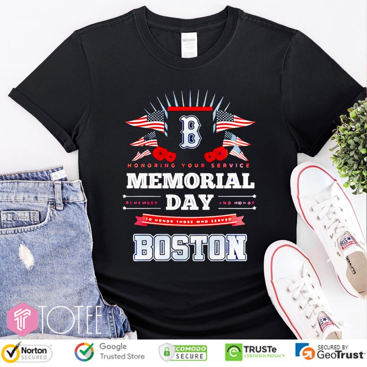 Honoring Your Service Memorial Day Boston Red Sox Baseball T-shirt