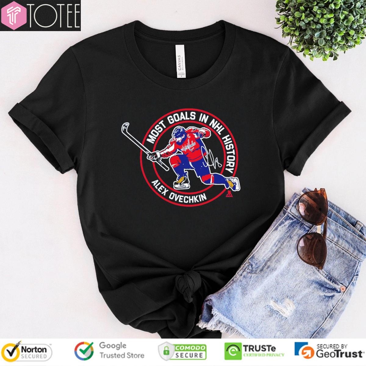 Most Goals In Nhl History Alex Ovechkin 895 Washington Capitals Signature T-shirt