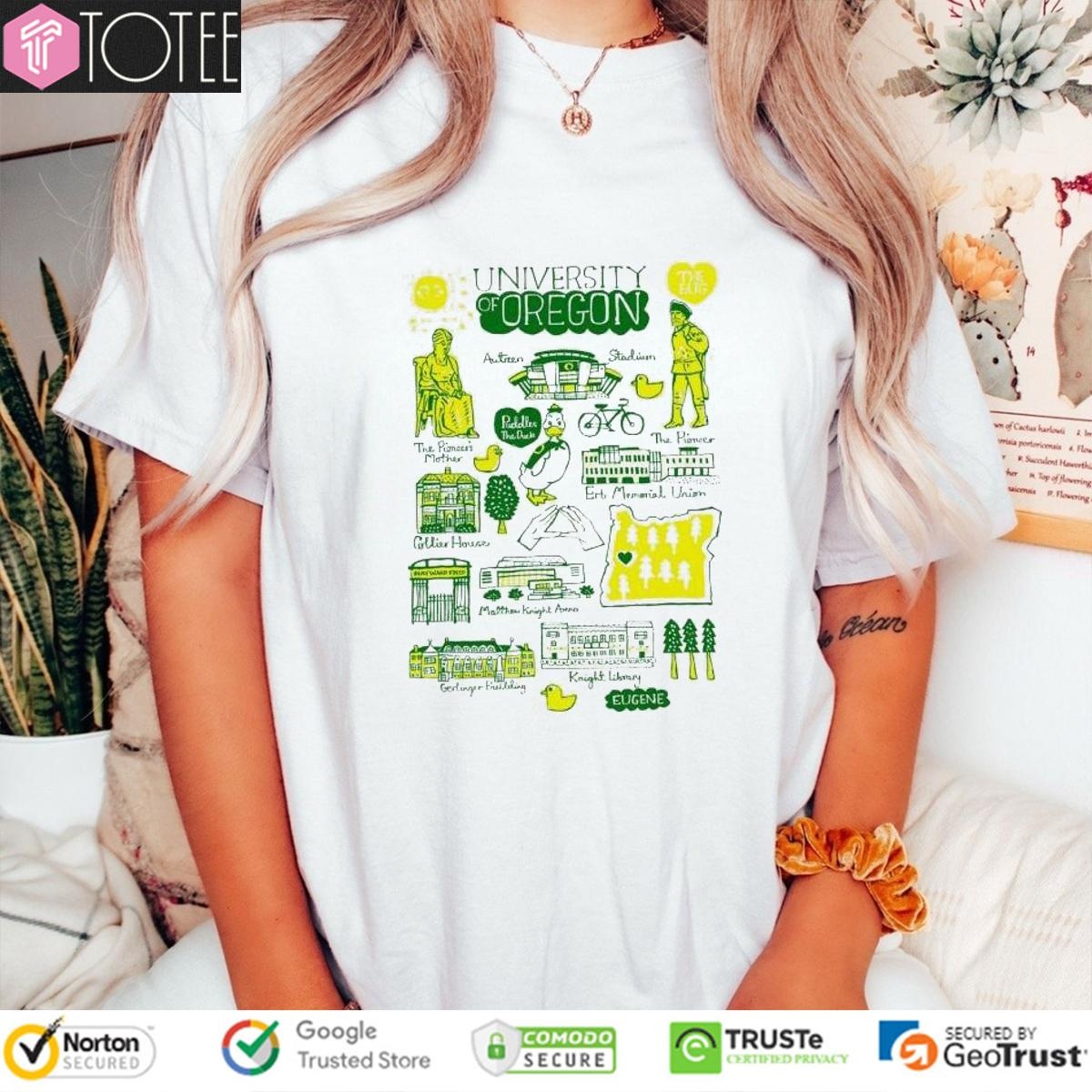 University Of Oregon Ducks Art Illustration T-shirt
