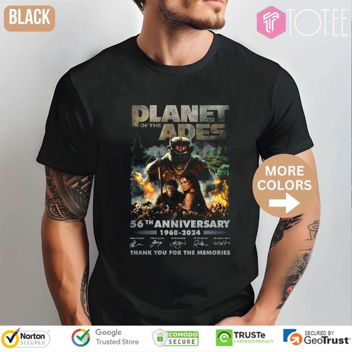 56Th Anniversary 1968-2024 Planet Of The Apes Signatures T-shirt