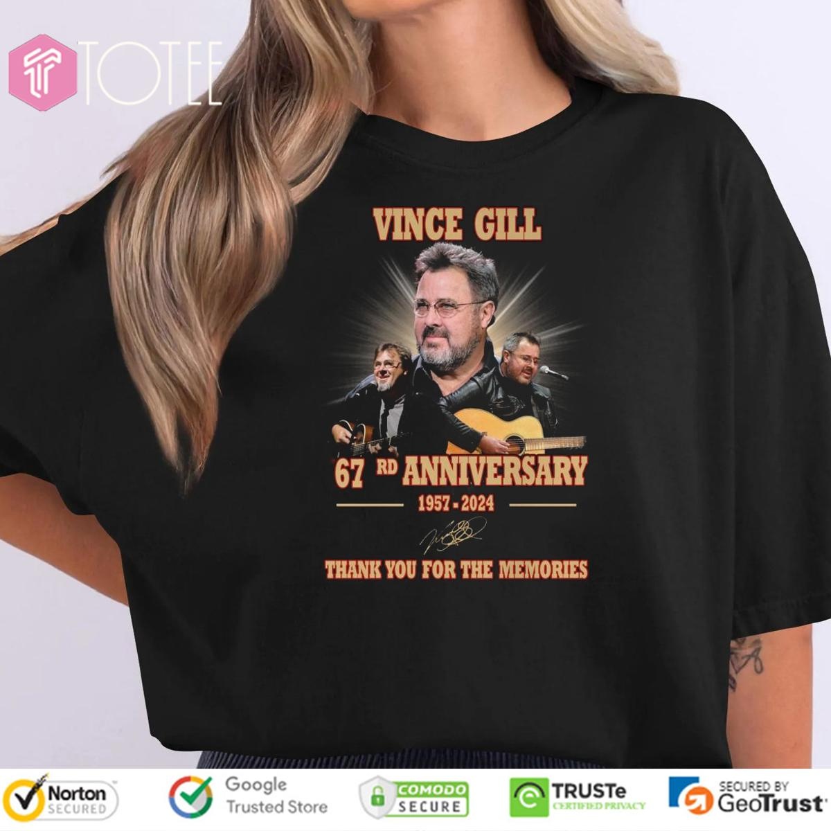 67Rd Anniversary 1957-2024 Vince Gill Signature T-shirt