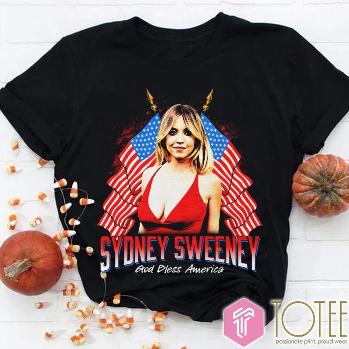 Sydney Sweeney God Bless America 4Th Of July Usa Flag T-shirt