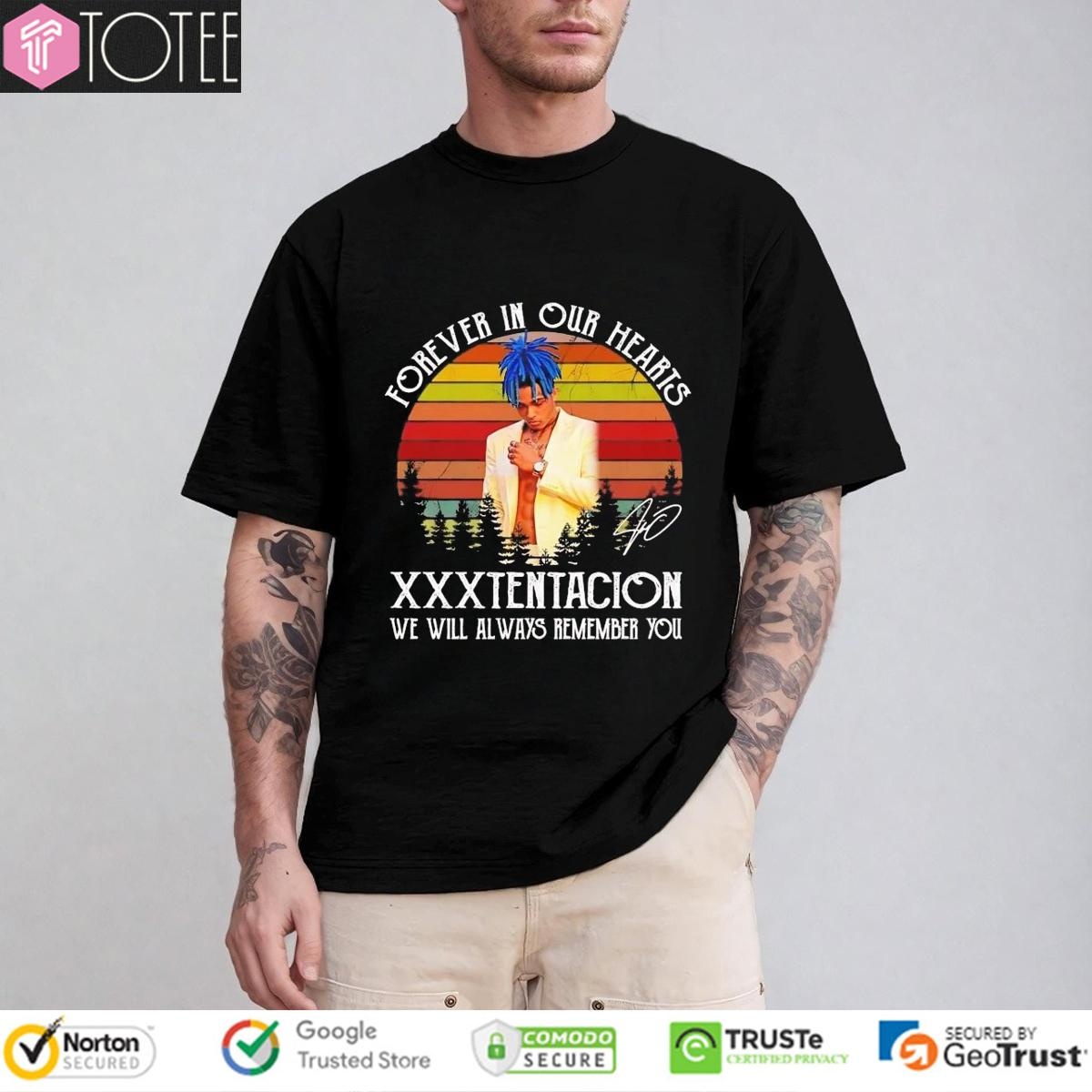 Xxxtentacion Forever In Our Hearts Signature Vintage Sunset T-shirt