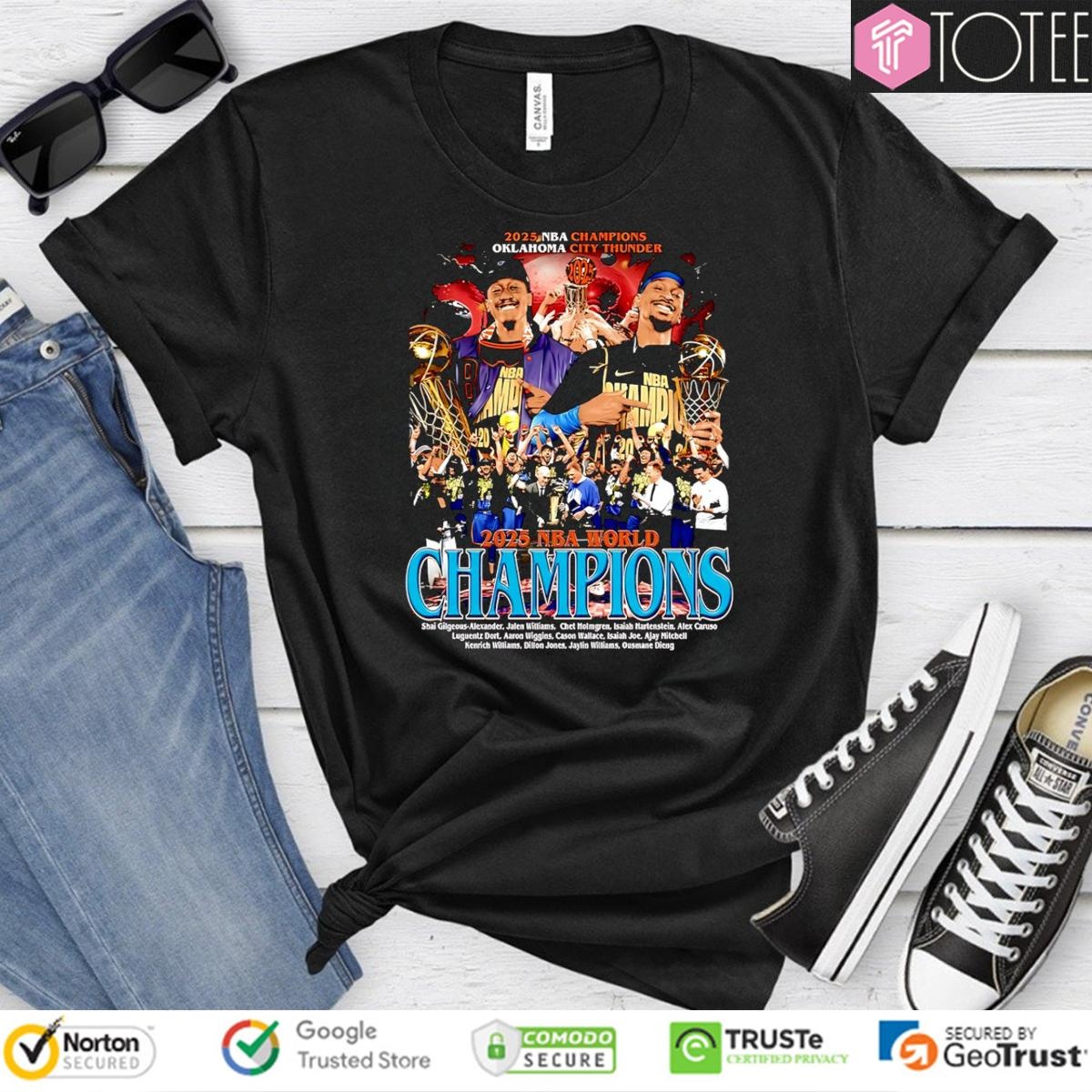 2025 Nba Champions Oklahoma City Thunder Sga And J-Dub Graphic T-shirt