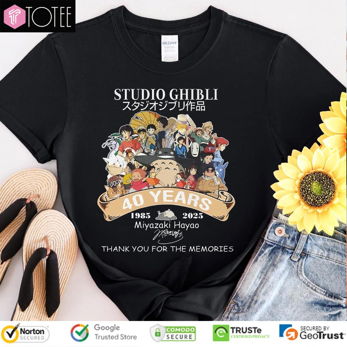 40 Years 1985–2025 Studio Ghibli Miyazaki Hayao Thank You For The Memories T-shirt