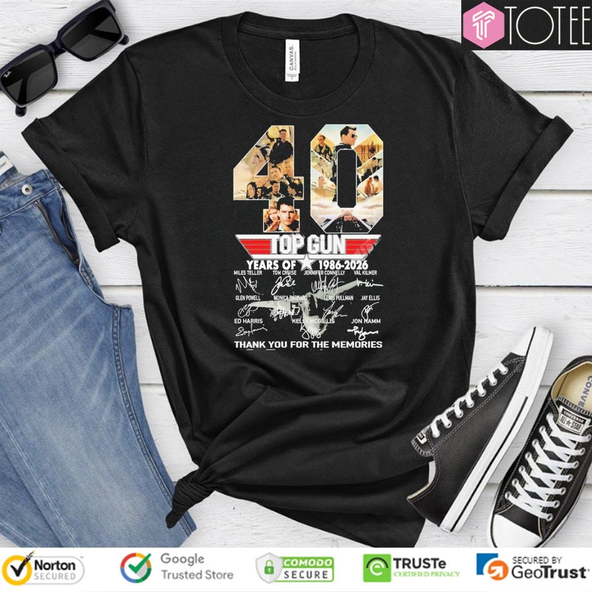 40 Years Of 1986-2026 Top Gun Signatures T-shirt
