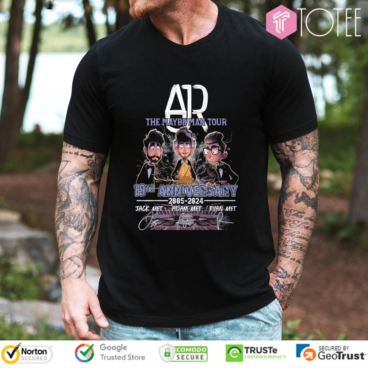 Ajr The Maybe Man Tour 19Th Anniversary 2005-2024 Signatures T-shirt