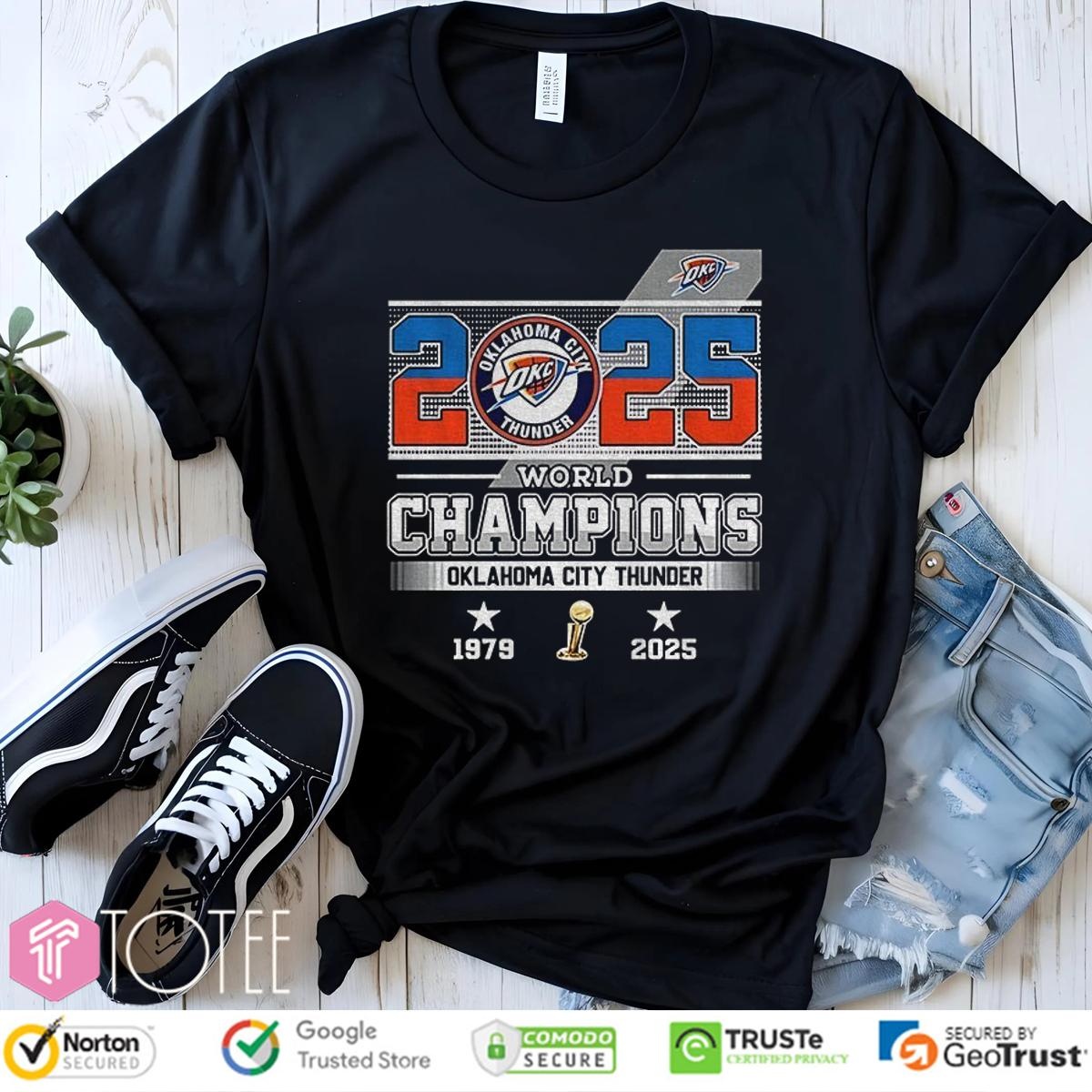 Okc Thunder Nba Basketball 2025 World Champions Logo T-shirt