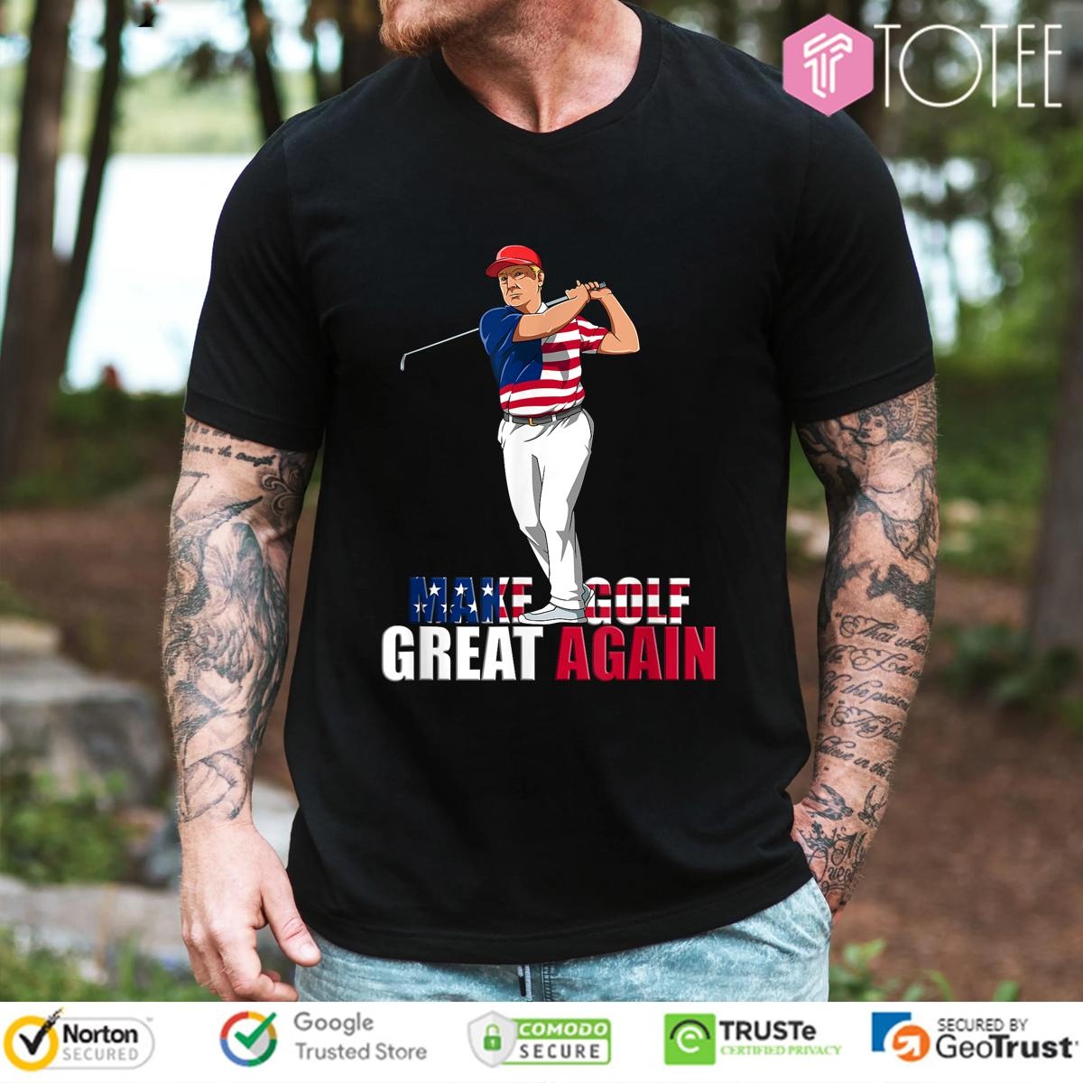 Donald Trump Make Golf Again Funny Golf Gift Maga 4Th Of July T-shirt