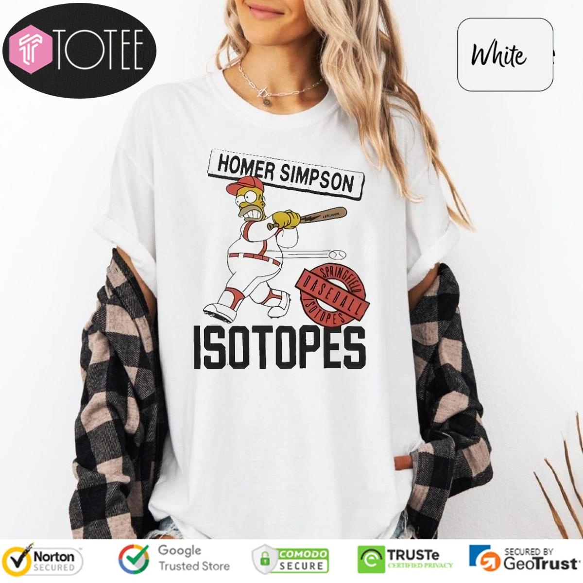 Homer Simpsons Springfield Isotopes Baseball T-shirt