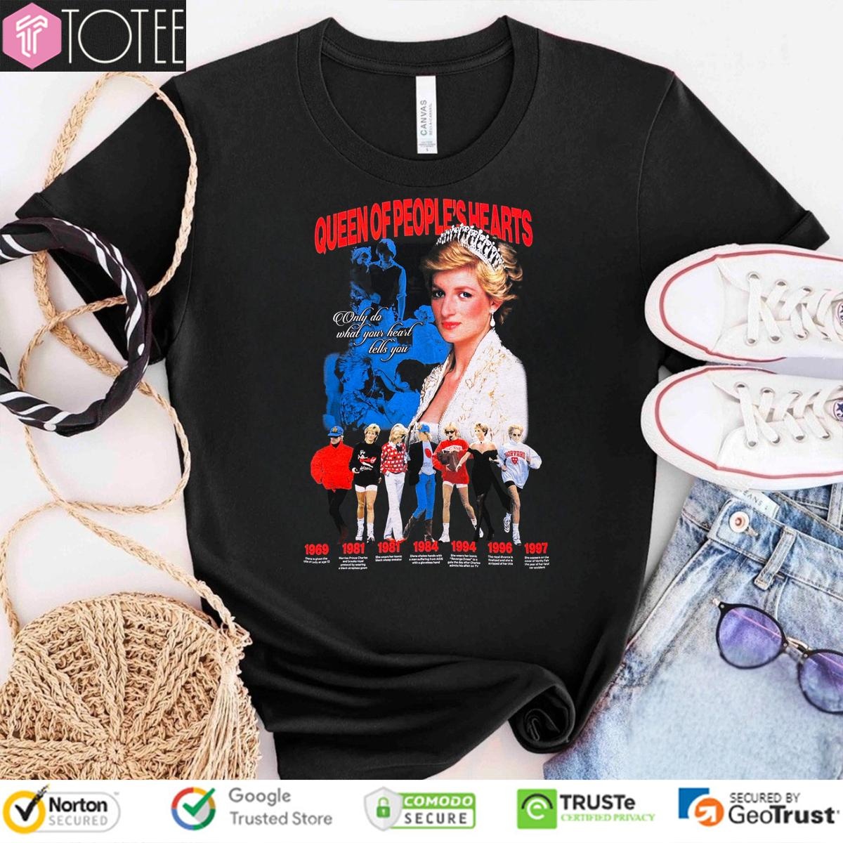 Princess Diana Queen Of Peoples Hearts T-shirt