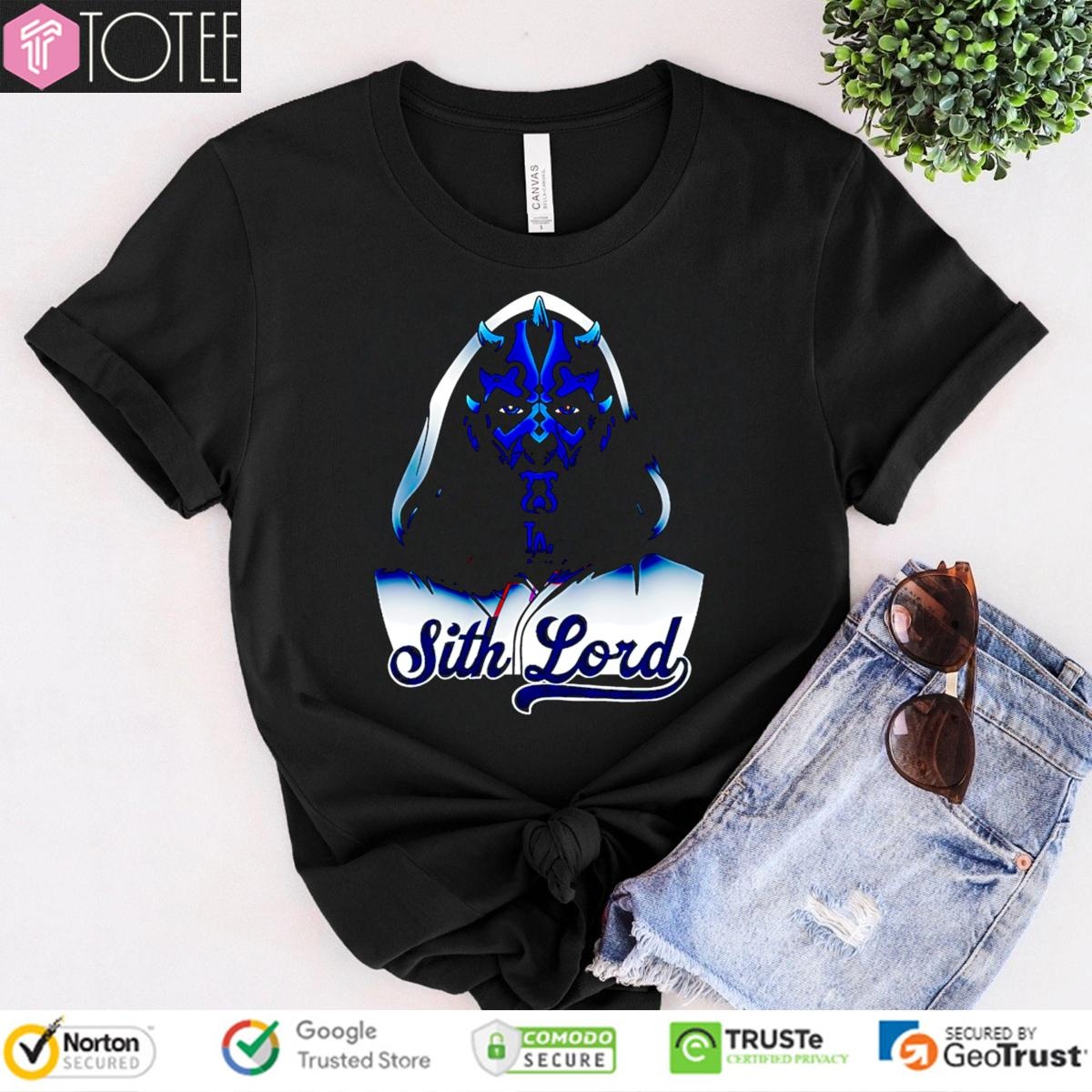 Star Wars Sith Lord Parody Los Angeles Dodgers Baseball T-shirt