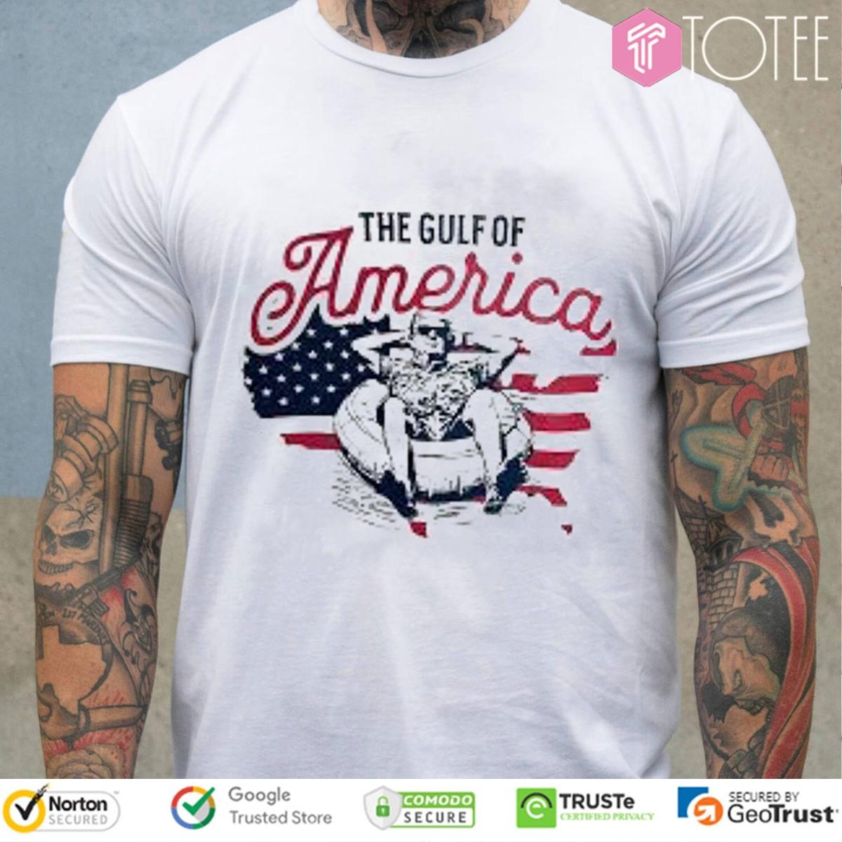The Gulf Of America Trump American Flag T-shirt
