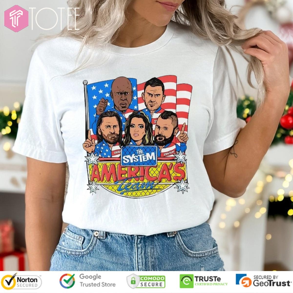 The System Americas Team Ver Cartoon T-shirt