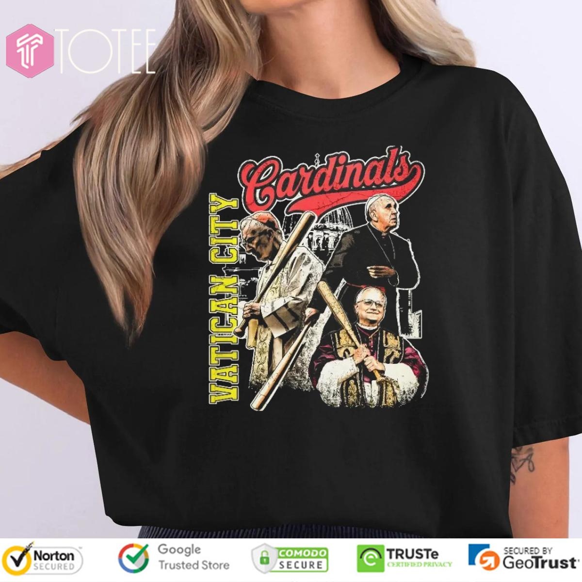Vatican City Cardinals Baseball Parody Pope Leo Xiv Catholic T-shirt