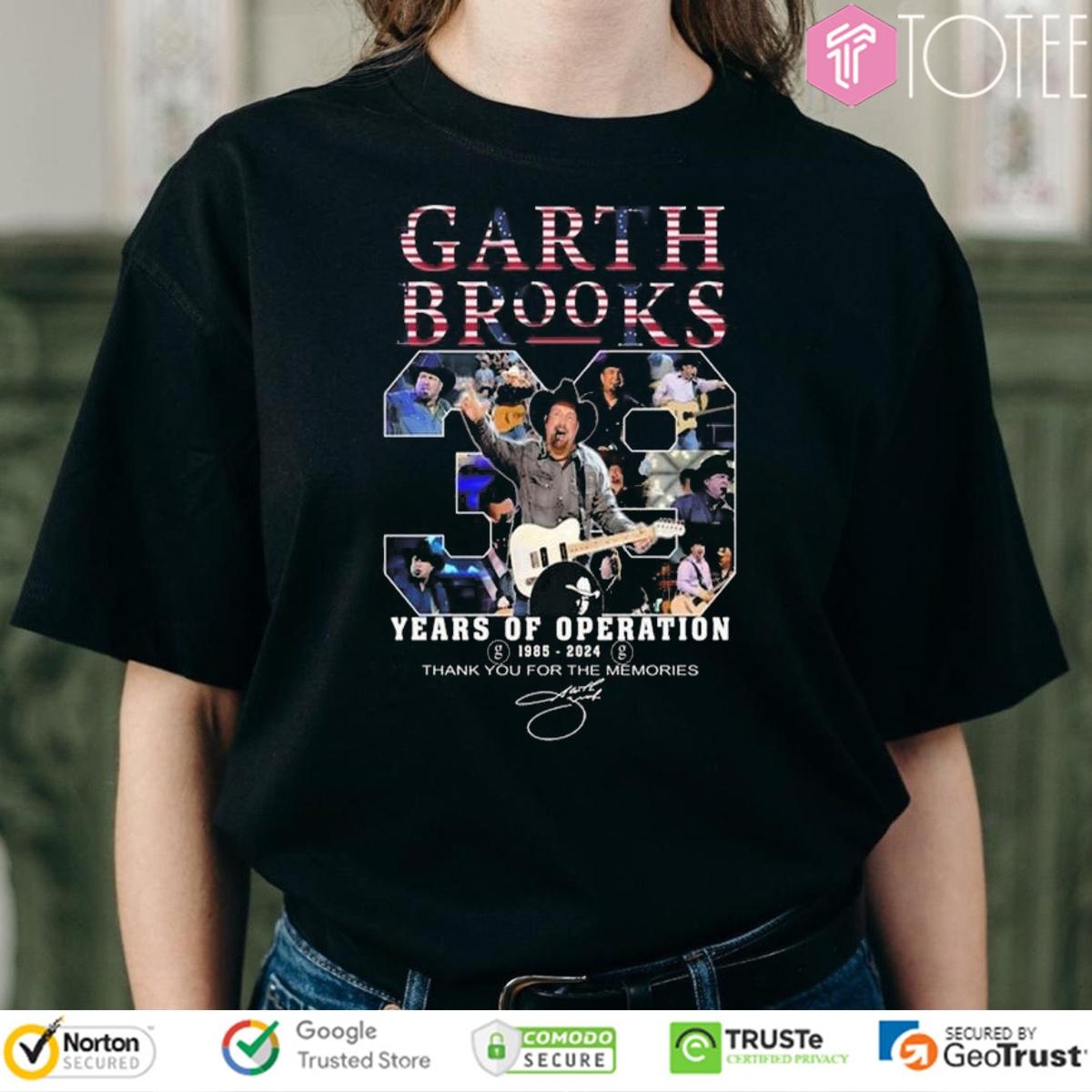 Garth Brooks 39 Years Of Operation 1985-2024 Signature T-shirt