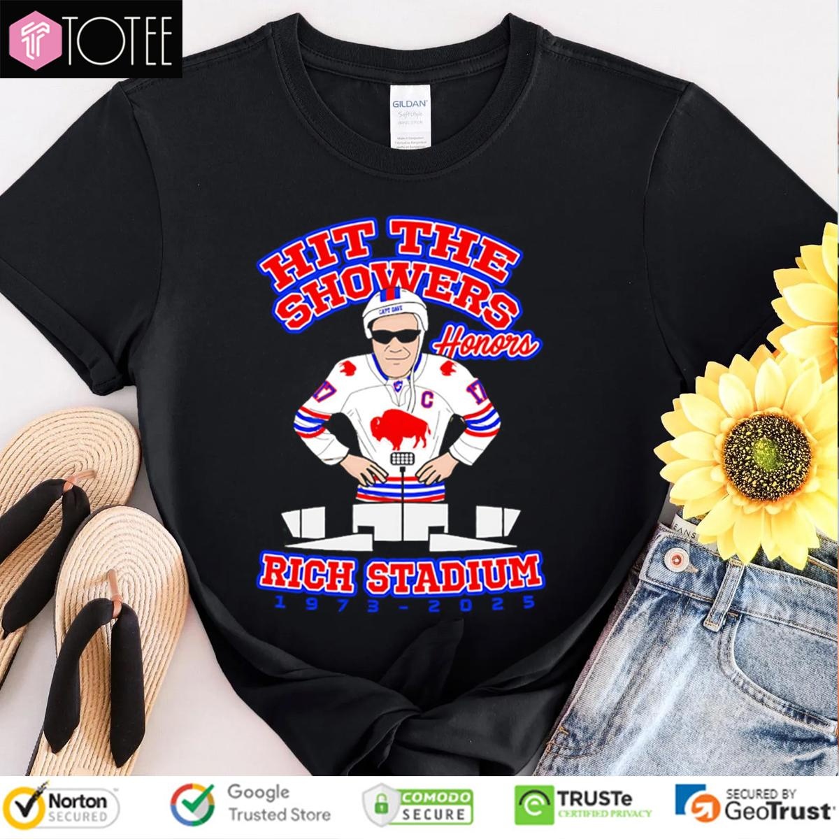 Buffalo Bills Hit The Showers Honors Rich Stadium 1973-2025 T-shirt