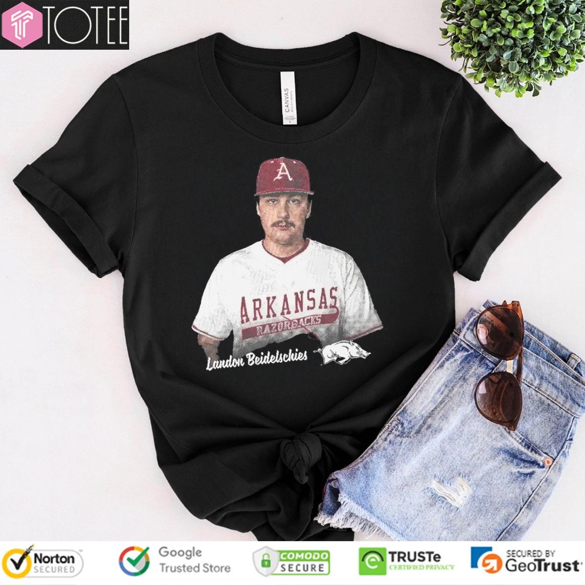 Landon Beidelschies Arkansas Razorbacks Portrait T-shirt