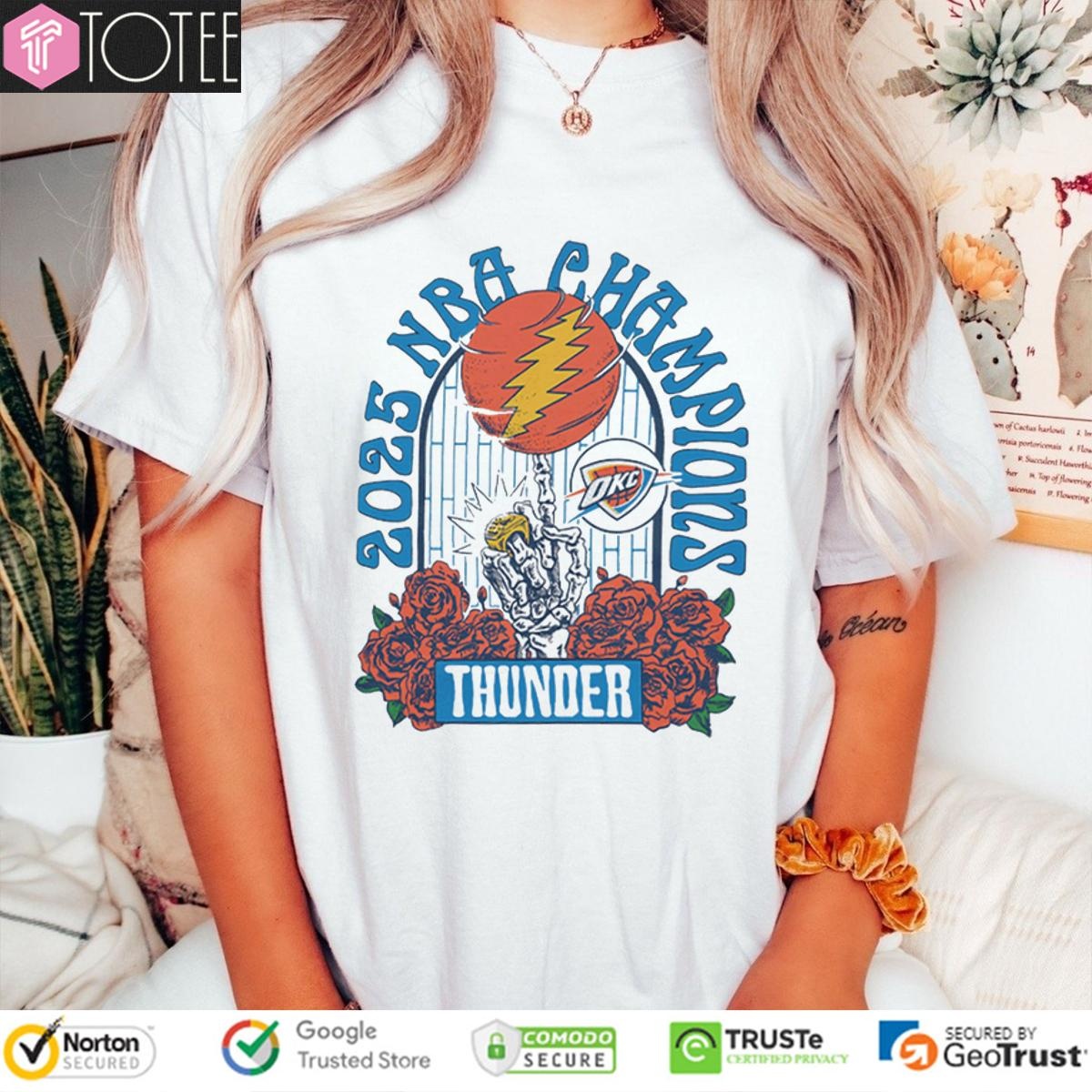 2025 Nba Finals Champions Grateful Dead Oklahoma City Thunder T-shirt